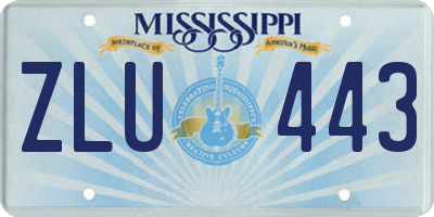 MS license plate ZLU443