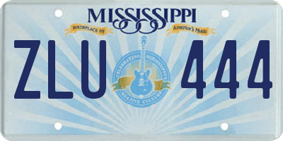 MS license plate ZLU444
