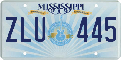 MS license plate ZLU445
