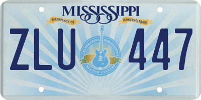 MS license plate ZLU447