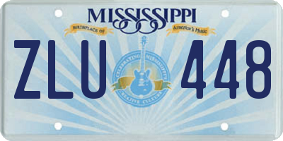 MS license plate ZLU448