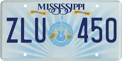 MS license plate ZLU450