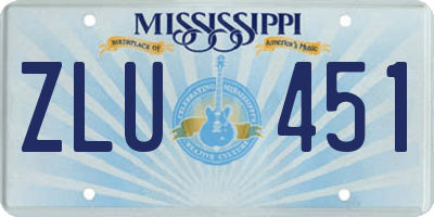 MS license plate ZLU451