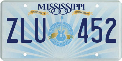 MS license plate ZLU452