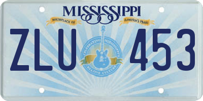 MS license plate ZLU453