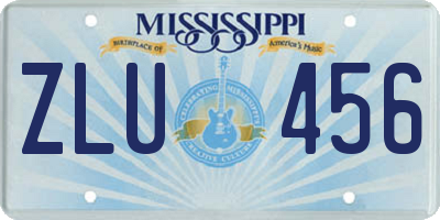 MS license plate ZLU456