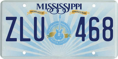 MS license plate ZLU468
