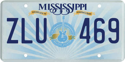 MS license plate ZLU469