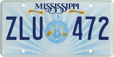 MS license plate ZLU472