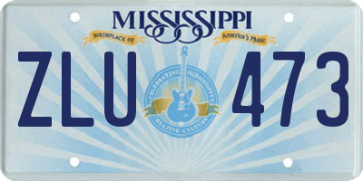 MS license plate ZLU473