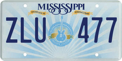 MS license plate ZLU477