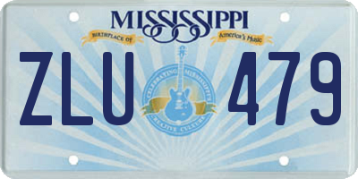MS license plate ZLU479