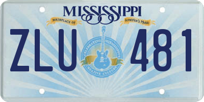 MS license plate ZLU481