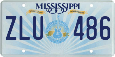 MS license plate ZLU486