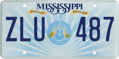 MS license plate ZLU487