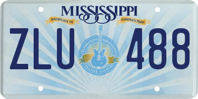 MS license plate ZLU488