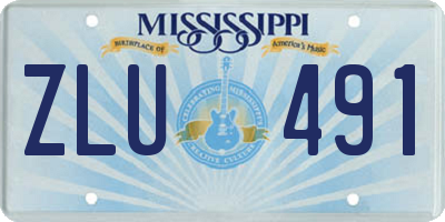MS license plate ZLU491