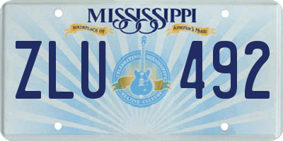 MS license plate ZLU492