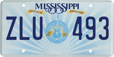 MS license plate ZLU493