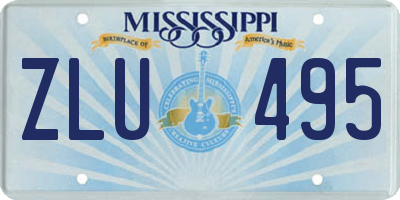 MS license plate ZLU495