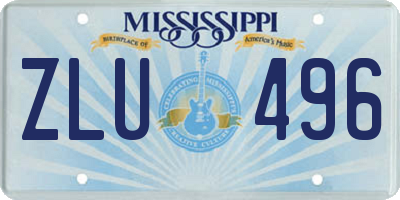 MS license plate ZLU496