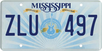 MS license plate ZLU497
