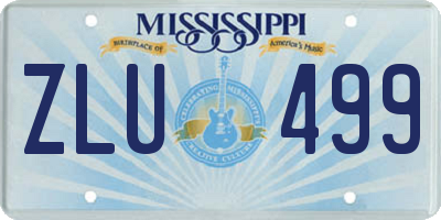 MS license plate ZLU499