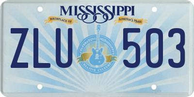 MS license plate ZLU503