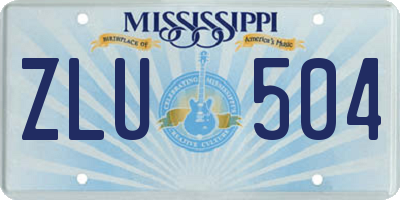MS license plate ZLU504