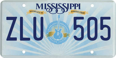 MS license plate ZLU505