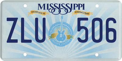 MS license plate ZLU506
