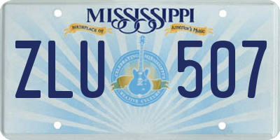 MS license plate ZLU507
