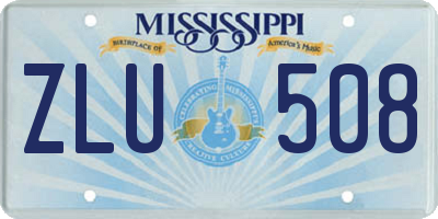 MS license plate ZLU508