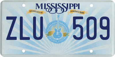 MS license plate ZLU509