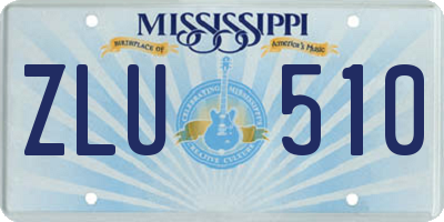 MS license plate ZLU510