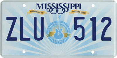 MS license plate ZLU512