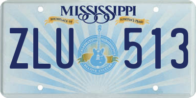 MS license plate ZLU513
