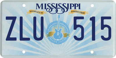MS license plate ZLU515