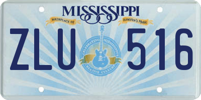 MS license plate ZLU516