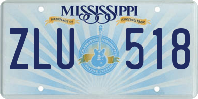MS license plate ZLU518