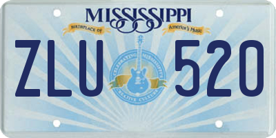 MS license plate ZLU520