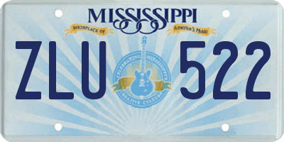MS license plate ZLU522