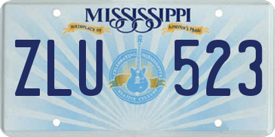 MS license plate ZLU523