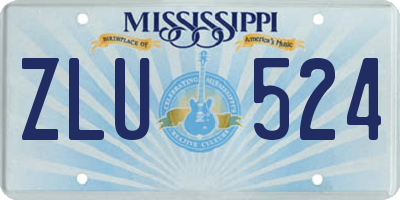 MS license plate ZLU524