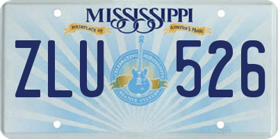 MS license plate ZLU526