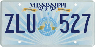 MS license plate ZLU527