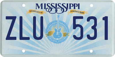 MS license plate ZLU531
