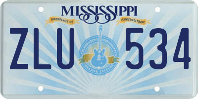 MS license plate ZLU534