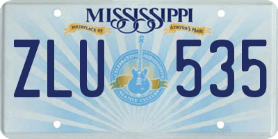MS license plate ZLU535