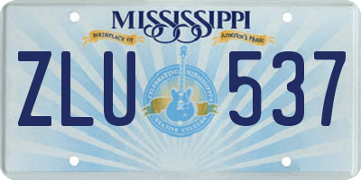 MS license plate ZLU537
